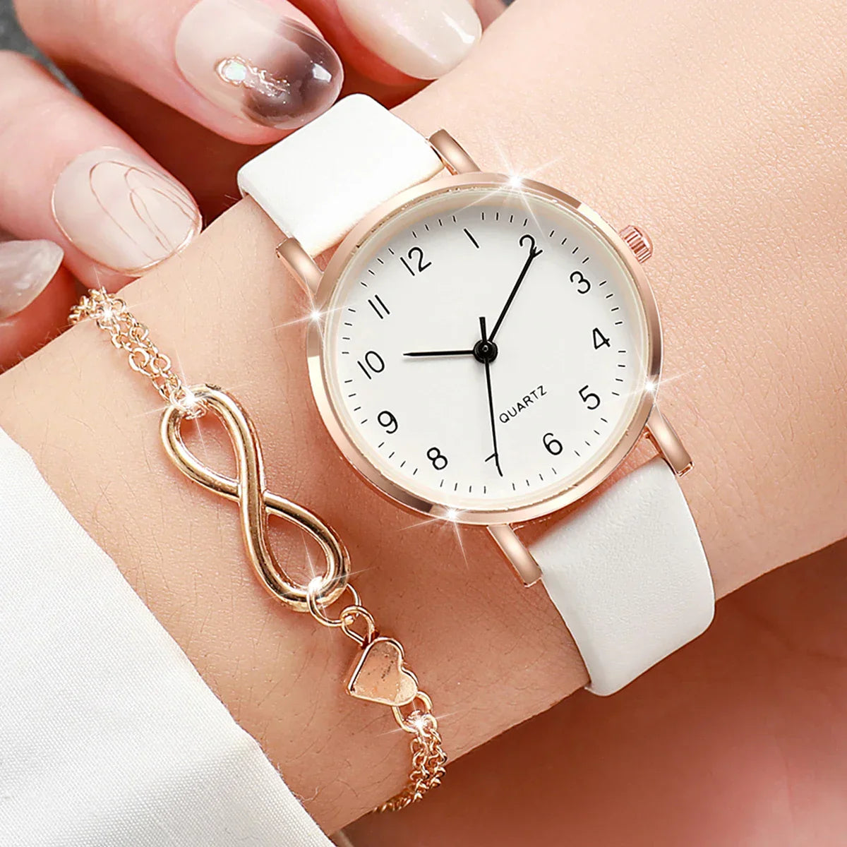 Leather strap watch + Gift